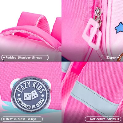 Eazy Kids School Bag Unicorn Wt Trolley - Princess Pink